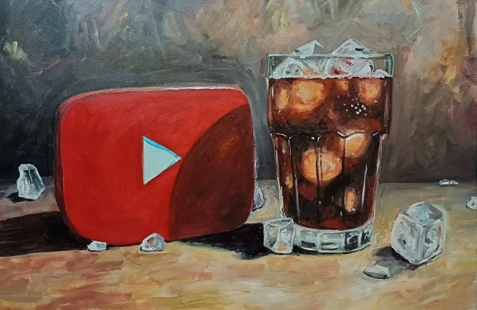 Video und Cola - Ölgemälde